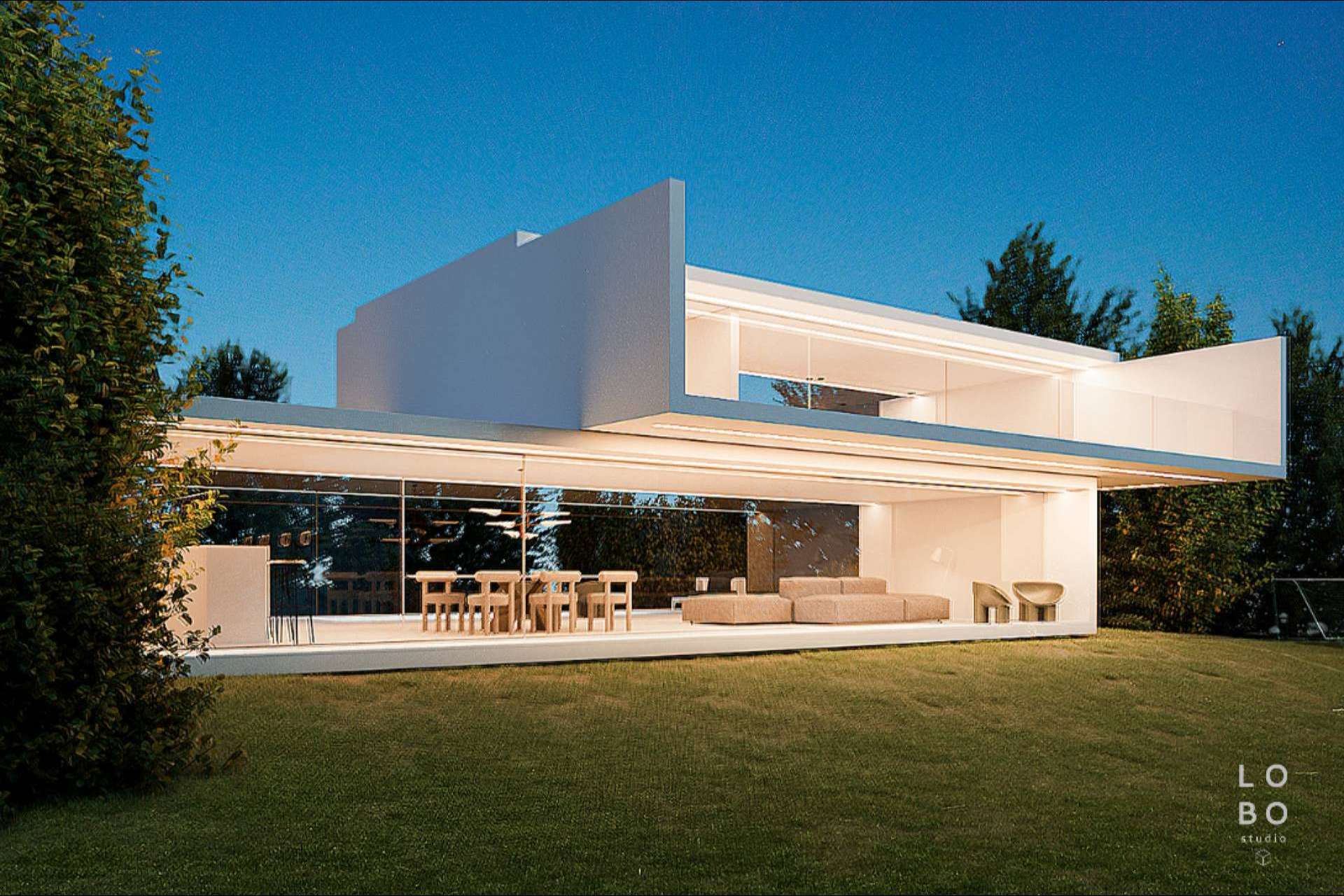 El render de exteriores de Lobo Studio que permite visualizar los proyectos de arquitectura en 3D