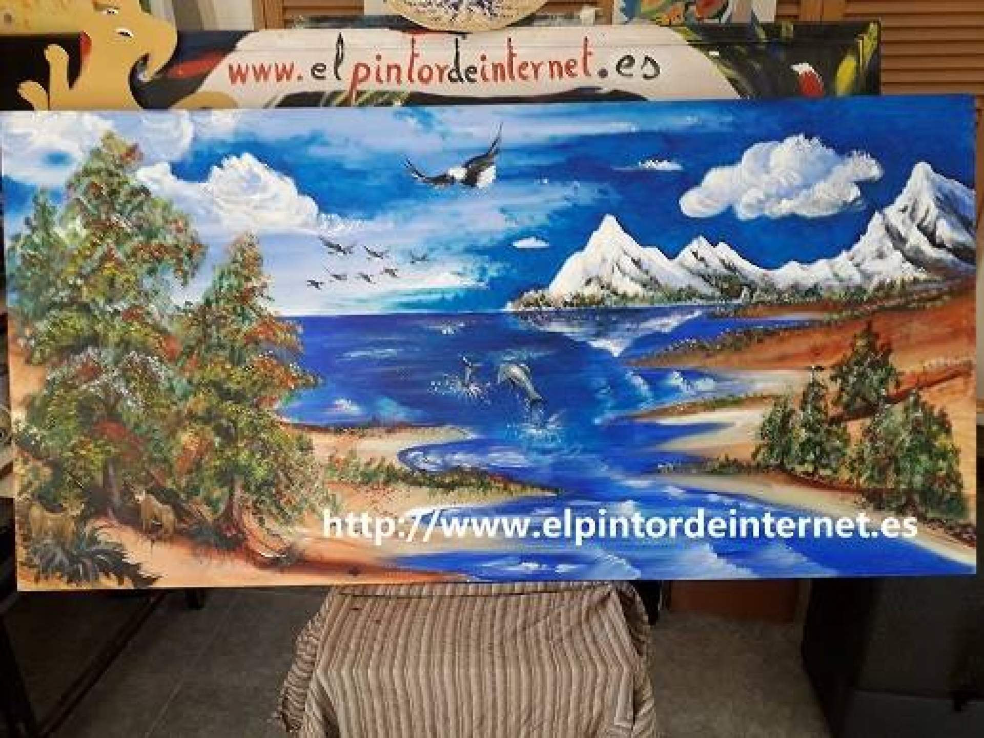 El artista Miguel Estaña vende sus obras en su página web El Pintor de Internet y ofrece un taller en braille