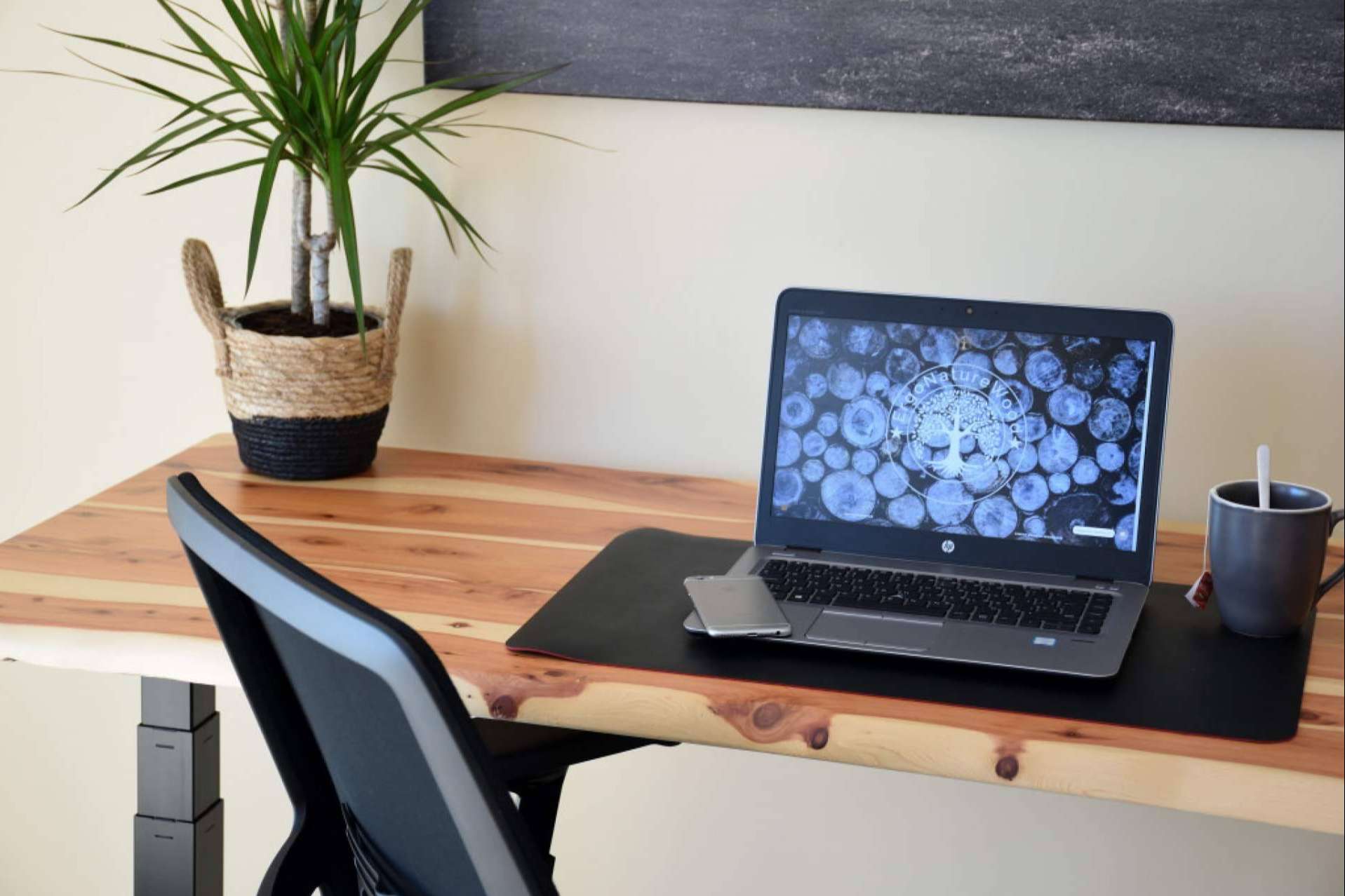 Ergonomía y madera natural maciza con el escritorio elevable de ErgoNatureWood