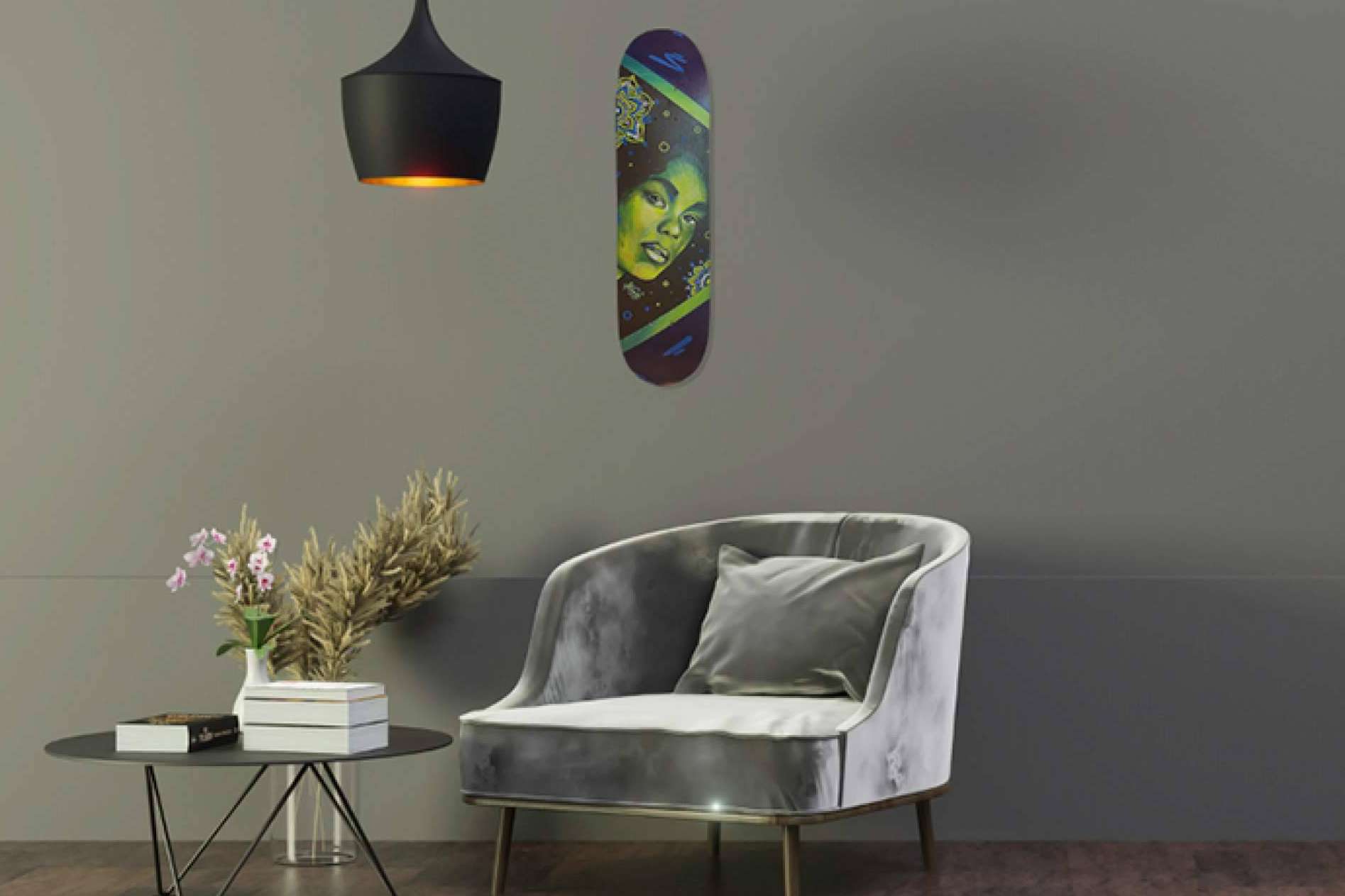 elBrownie ofrece skates únicos y personalizados por artistas urbanos para decorar espacios