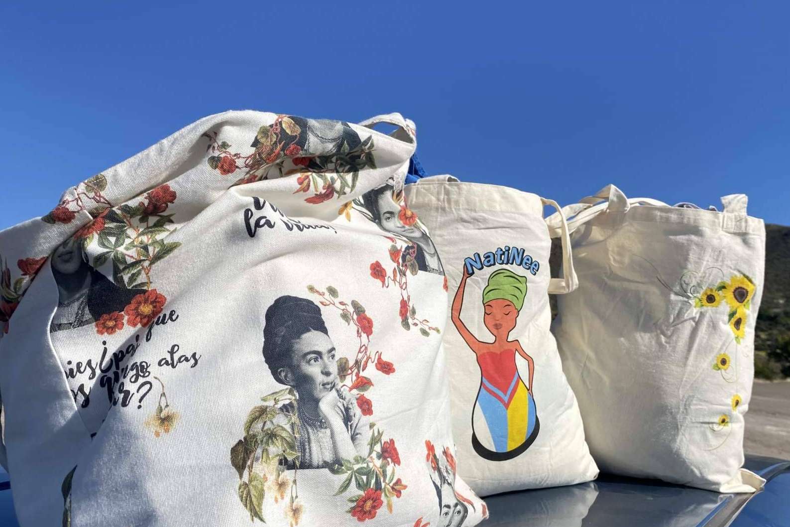 La bolsa reutilizable 100 % algodón de NatiNee Bags es un producto sostenible, artesanal y ecológico