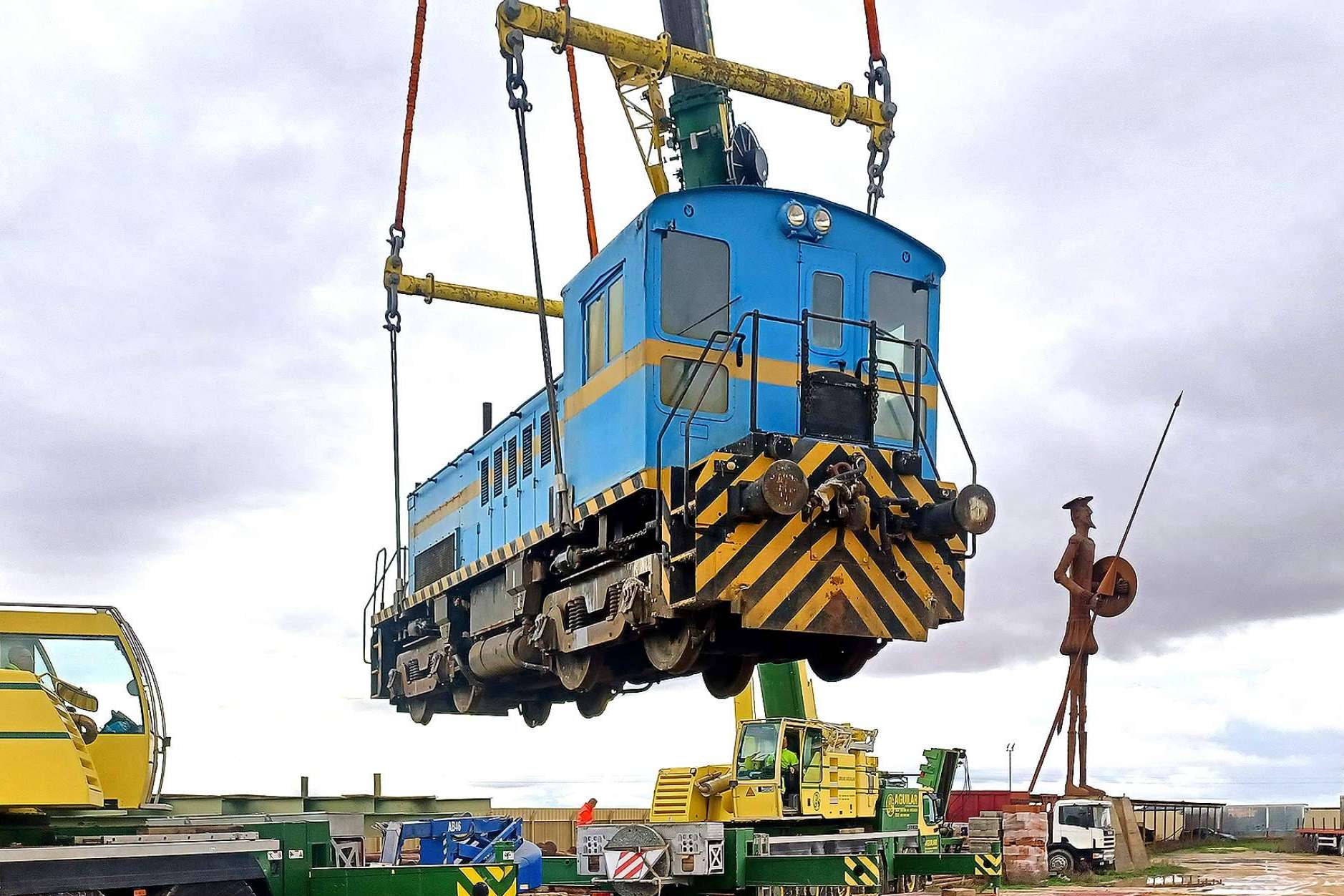 Una locomotora militar norteamericana preservada por la Fundación del Patrimonio Ferroviario
